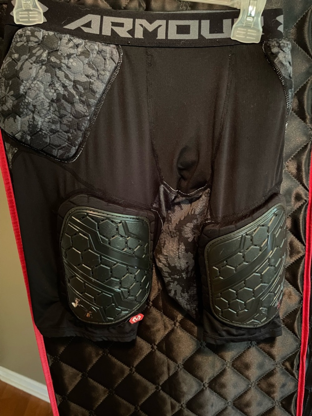Under Armour Black and Gray Compression Shorts with Logo Waistband